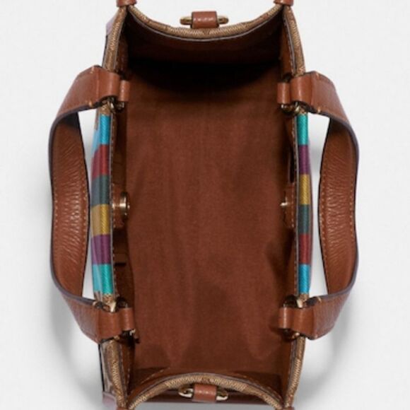 Coach Signature Stripe Dempsey Tote - Picture 4 of 12